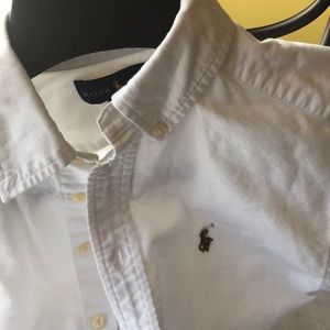 kids white polo linen shirt